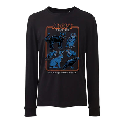 Black - Front - Steven Rhodes Unisex Adult Adopt A Familiar Long-Sleeved T-Shirt