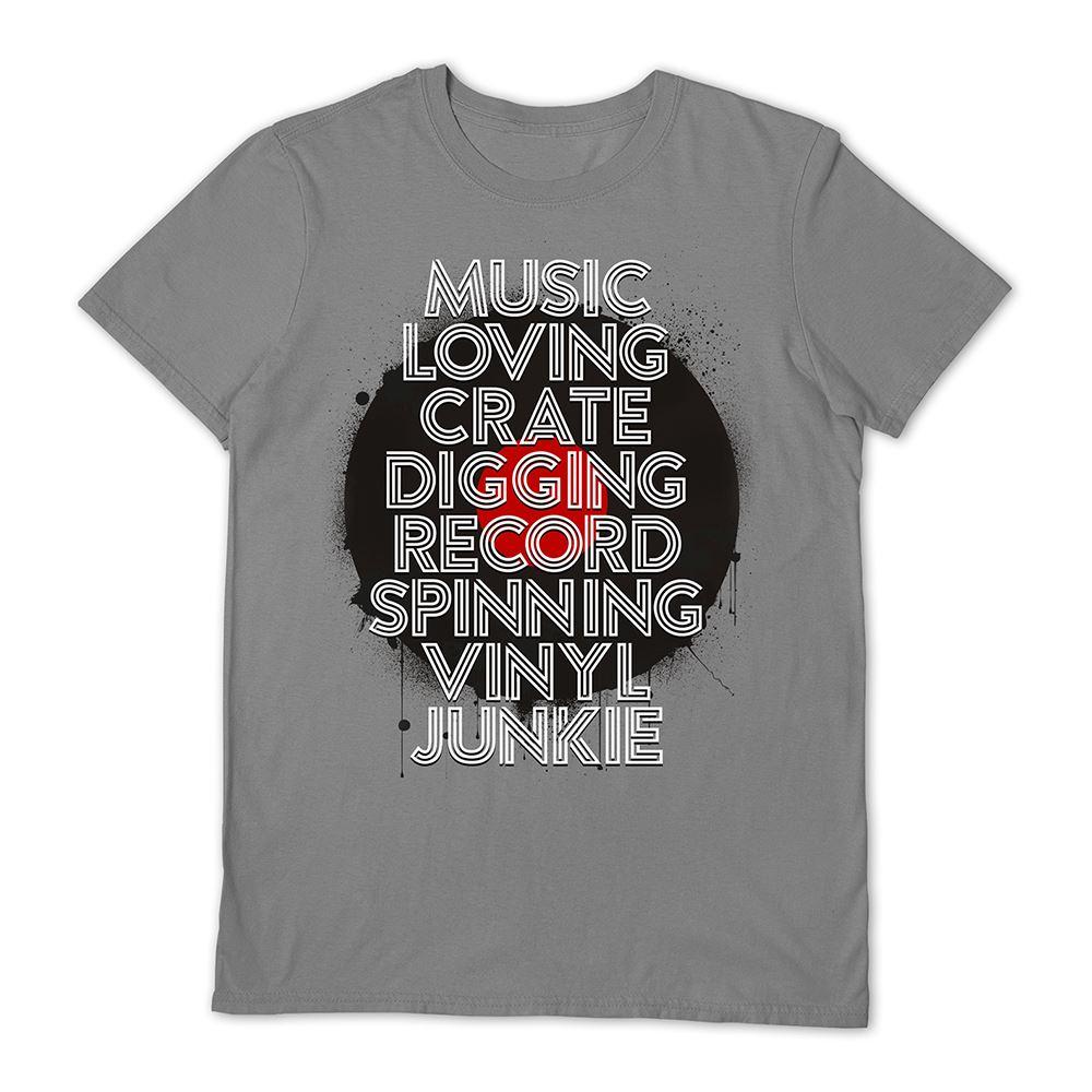 Grey - Front - Pyramid International Unisex Adult Music Loving Crate Digging T-Shirt