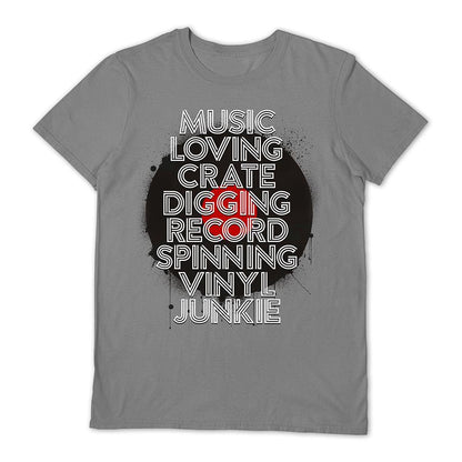 Grey - Front - Pyramid International Unisex Adult Music Loving Crate Digging T-Shirt