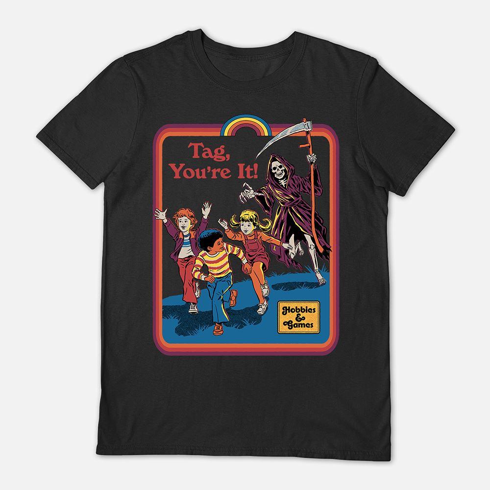 Black - Front - Steven Rhodes Unisex Adult Tag, You´re It! T-Shirt