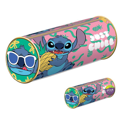Pink-Blue - Front - Lilo & Stitch You´re My Fave Barrel Pencil Case