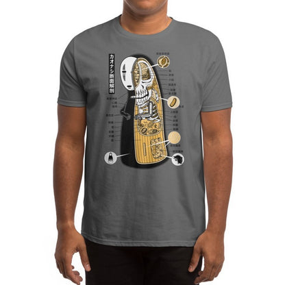 Grey - Back - Pigboom Unisex Adult Threadless Faceless Spirit Anatomical T-Shirt