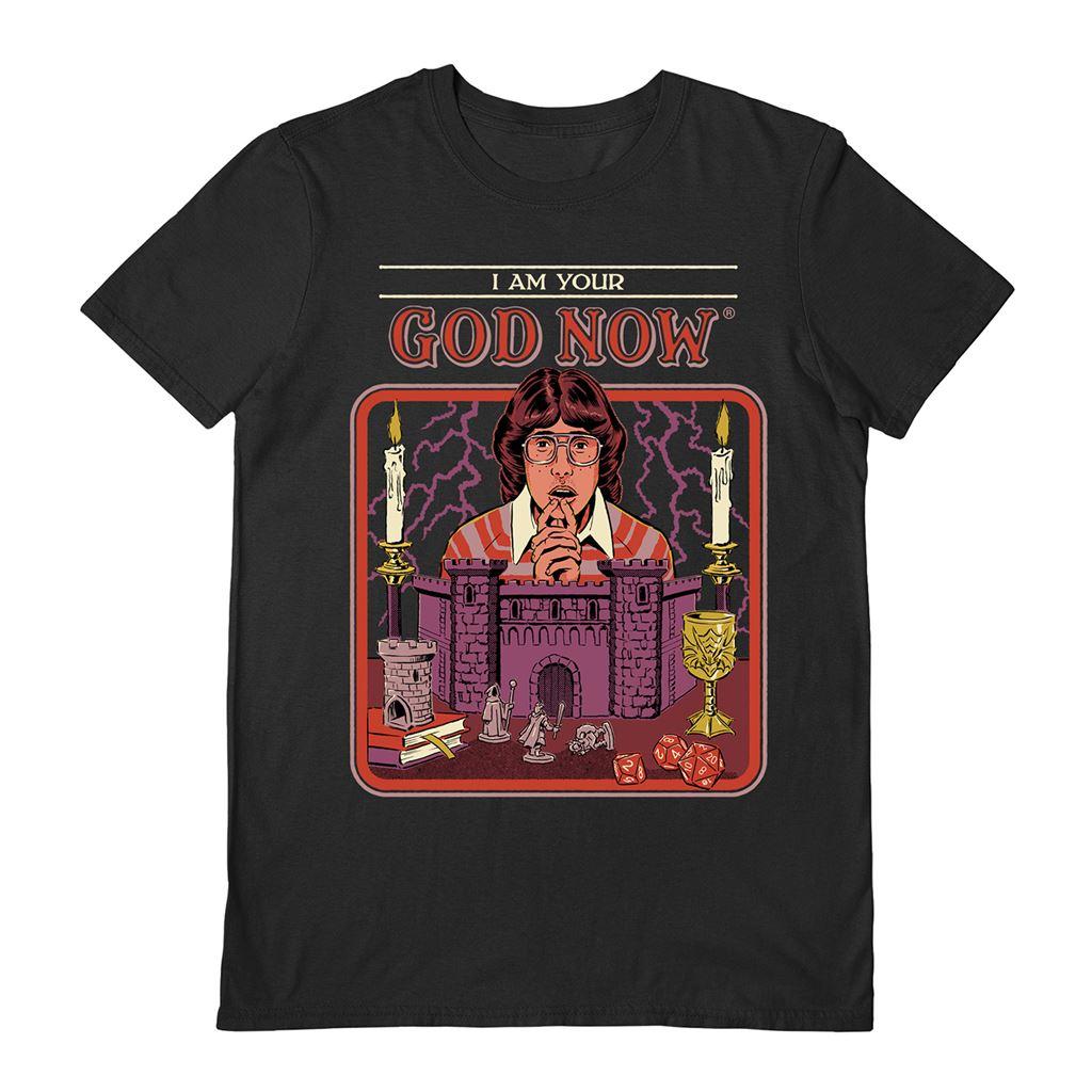 Black - Front - Steven Rhodes Unisex Adult I Am Your God Now T-Shirt