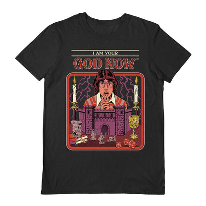 Black - Front - Steven Rhodes Unisex Adult I Am Your God Now T-Shirt