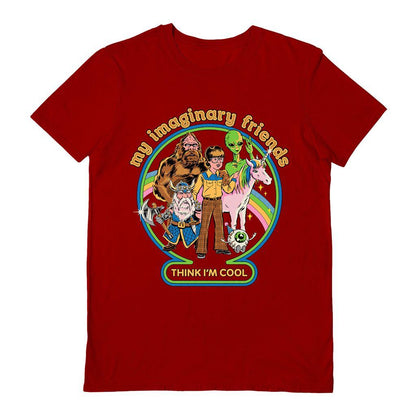 Red - Back - Steven Rhodes Unisex Adult My Imaginary Friends T-Shirt