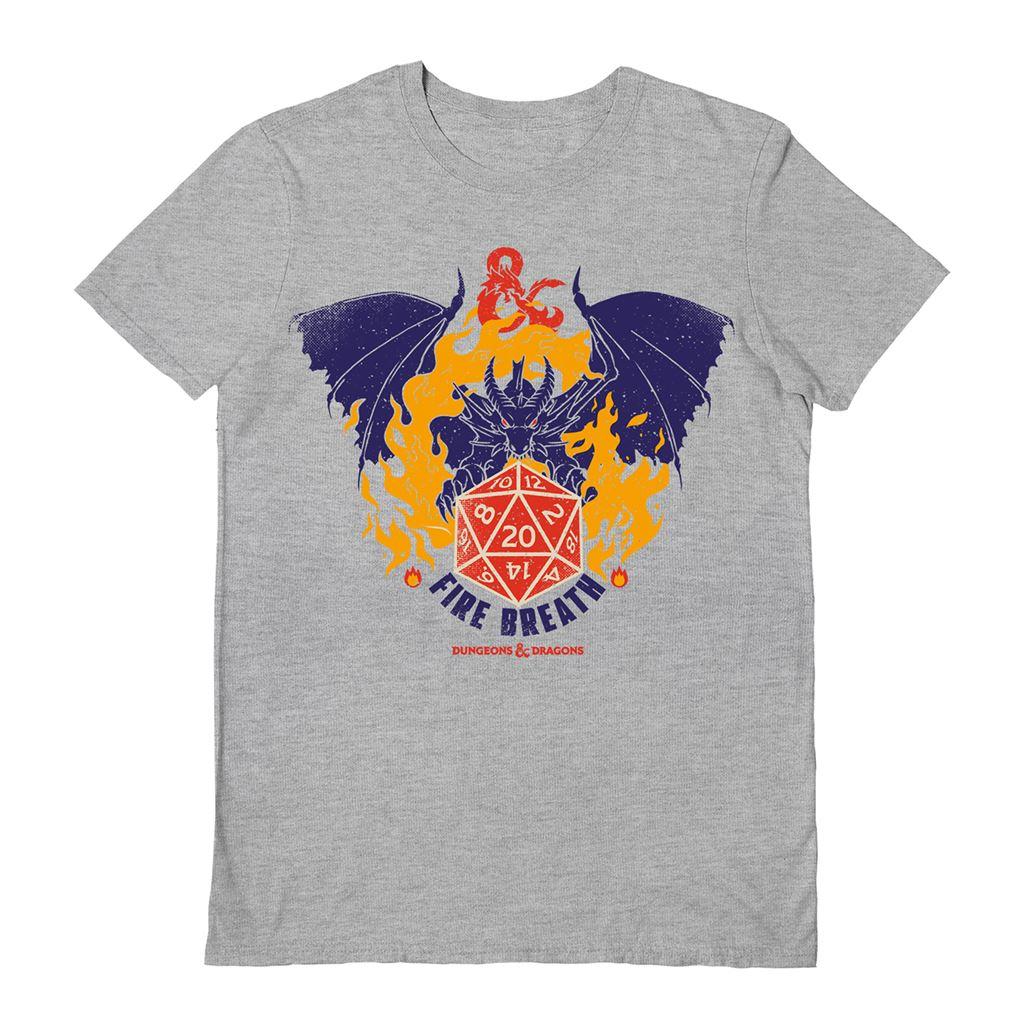 Grey - Front - Dungeons & Dragons Unisex Adult Fire Breath T-Shirt
