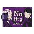 Purple-Black-White - Front - Wednesday No Hug Zone Door Mat