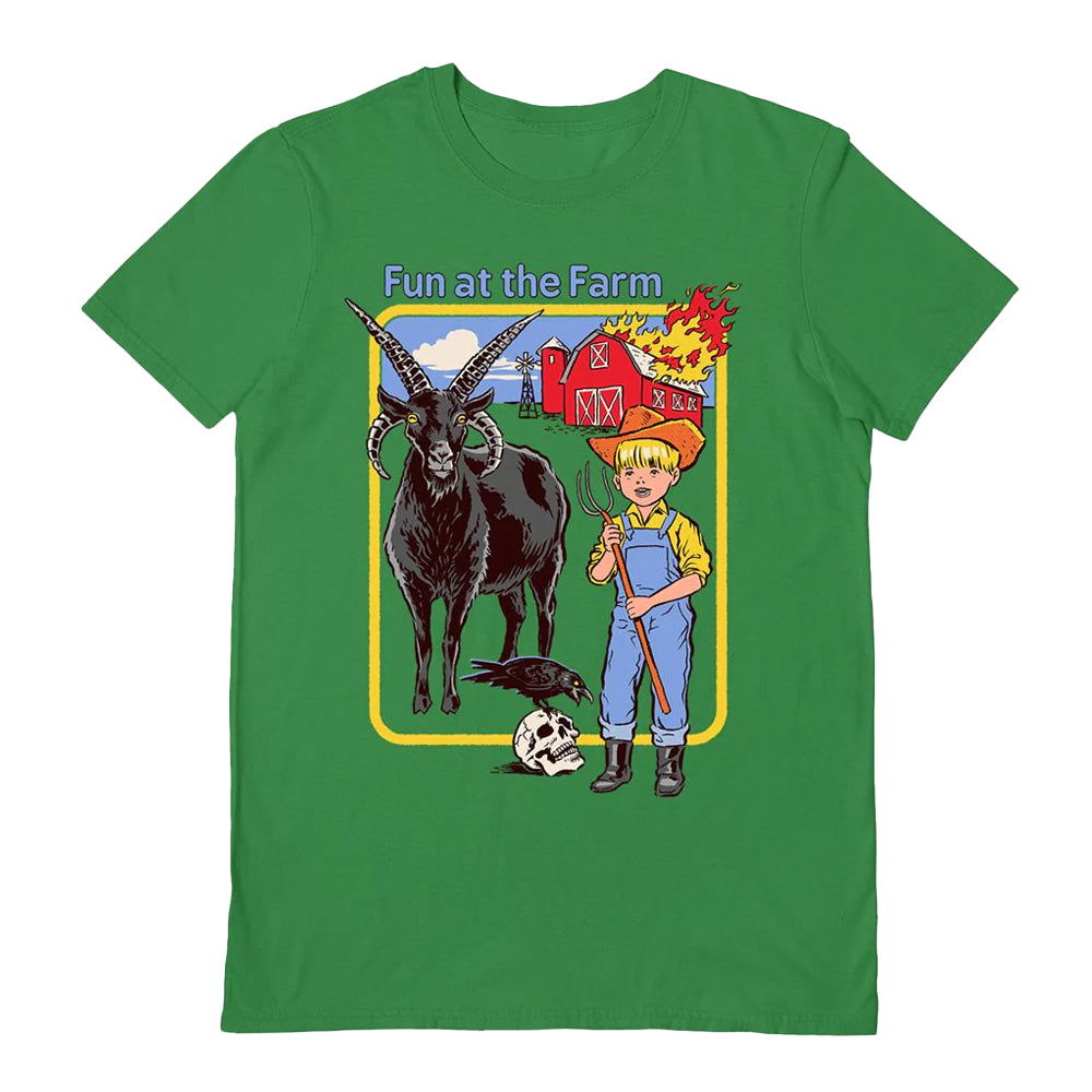 Green - Front - Steven Rhodes Unisex Adult Fun At The Farm T-Shirt