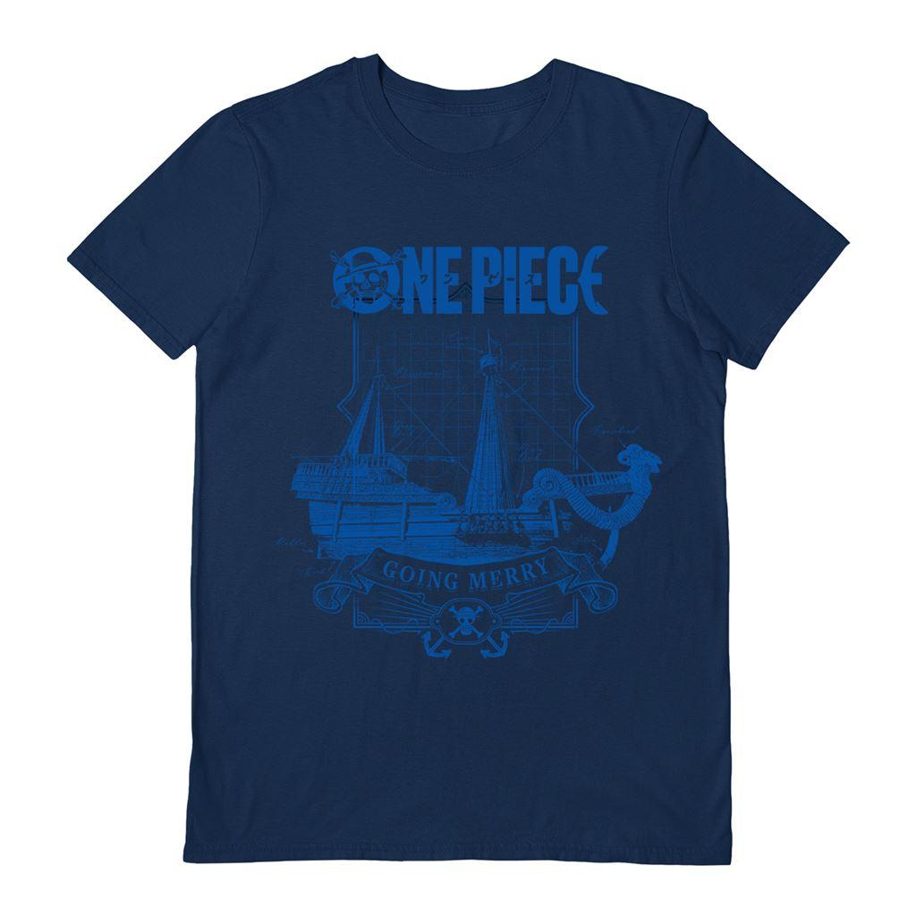 Blue - Front - One Piece Unisex Adult Live Action Logo T-Shirt