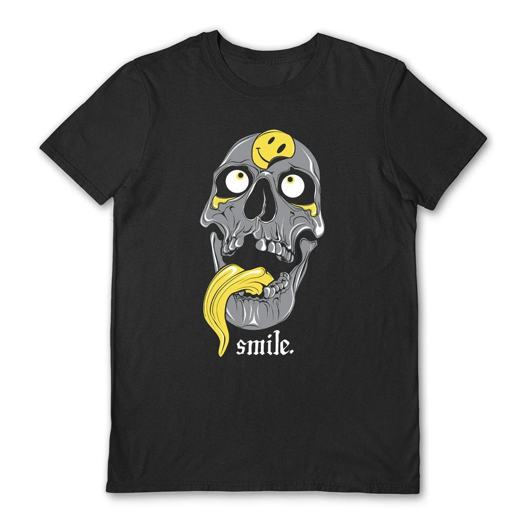 Black - Front - Von Kowen Unisex Adult Smile T-Shirt