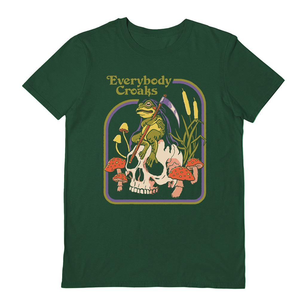 Green - Front - Steven Rhodes Unisex Adult Everybody Croaks T-Shirt