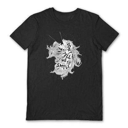 Black-White - Front - Zombie Teeth Unisex Adult Dont Tell Me To Smile T-Shirt