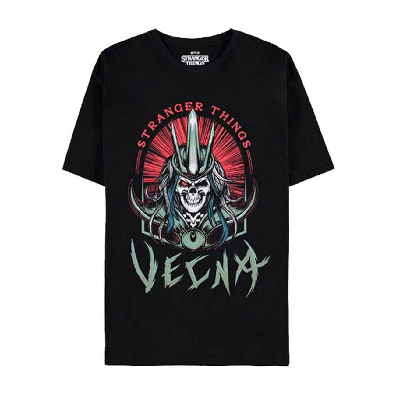 Black - Front - Stranger Things Unisex Adult Vecna Skull T-Shirt