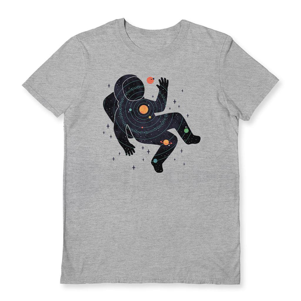 Sports Grey - Back - The Paper Crane Unisex Adult Inner Space T-Shirt