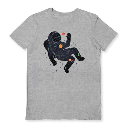 Sports Grey - Back - The Paper Crane Unisex Adult Inner Space T-Shirt
