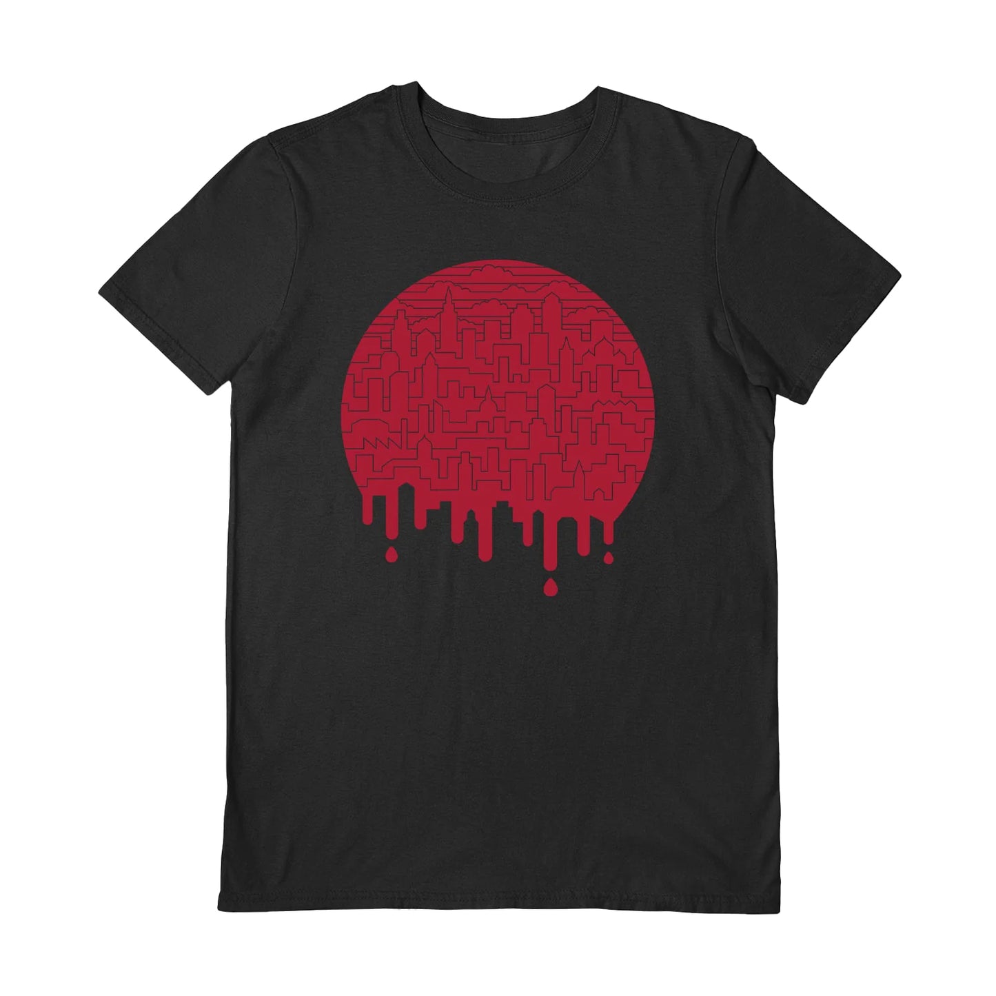 Black - Front - The Paper Crane Unisex Adult Painted Red T-Shirt