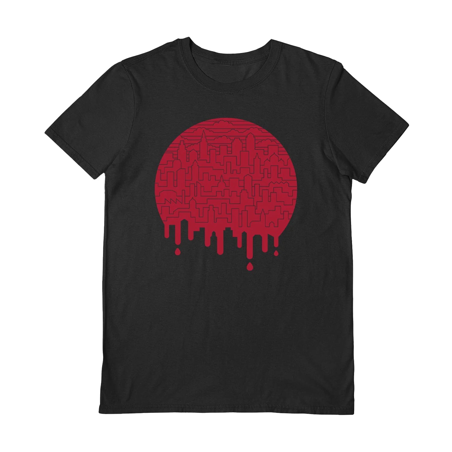 Black - Front - The Paper Crane Unisex Adult Painted Red T-Shirt
