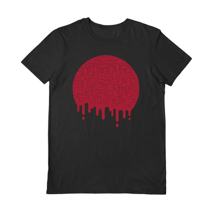 Black - Front - The Paper Crane Unisex Adult Painted Red T-Shirt