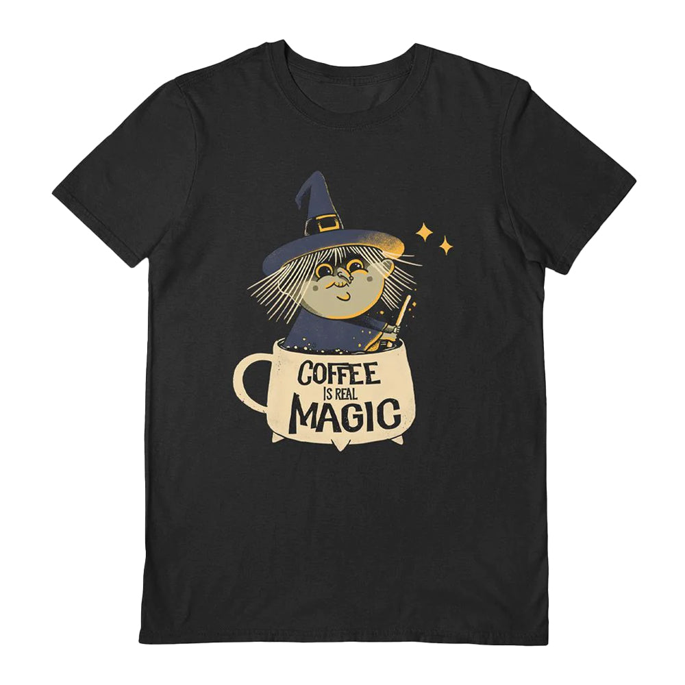 Black - Front - Pepe Rodriguez Unisex Adult Coffee Is Real Magic T-Shirt
