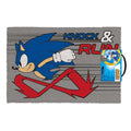 Light Grey-Blue-Red - Back - Sonic The Hedgehog Knock And Run Door Mat