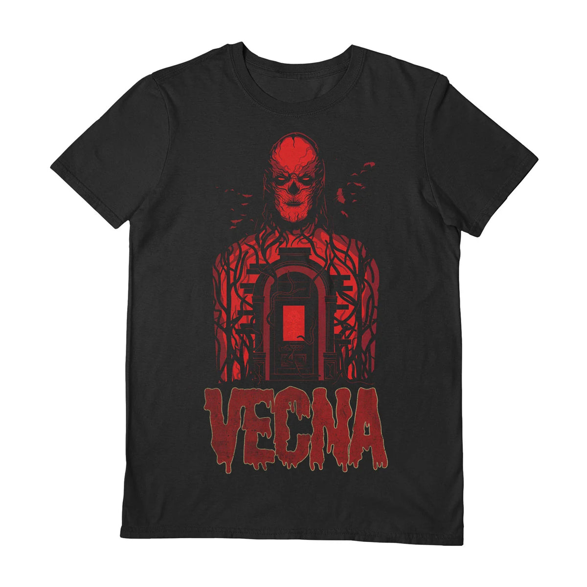 Black - Front - Stranger Things Unisex Adult Vecna Door T-Shirt