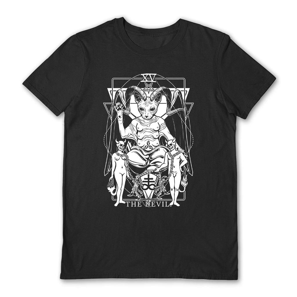Black - Front - Von Kowen Unisex Adult Devil Tarot T-Shirt