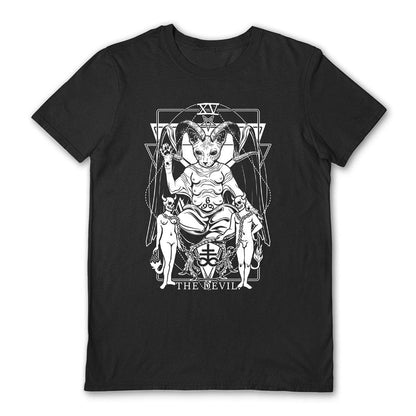 Black - Front - Von Kowen Unisex Adult Devil Tarot T-Shirt