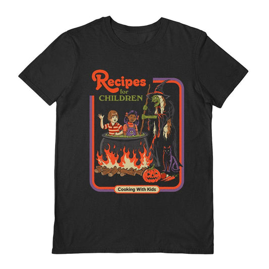 Black - Front - Steven Rhodes Unisex Adult Recipes For Children T-Shirt