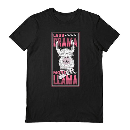 Black - Front - EduEly Unisex Adult Less Drama More Llama T-Shirt