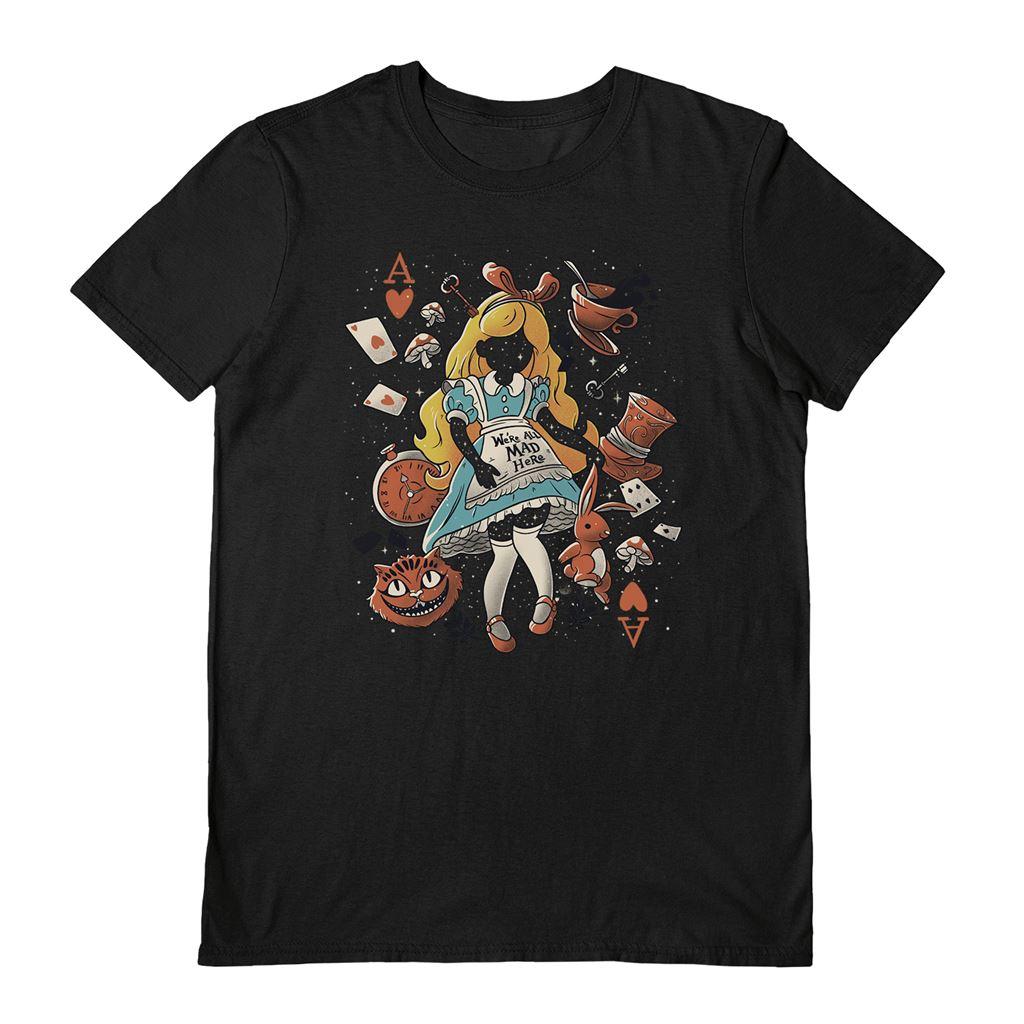 Black - Front - EduEly Unisex Adult Wonderland Girl T-Shirt