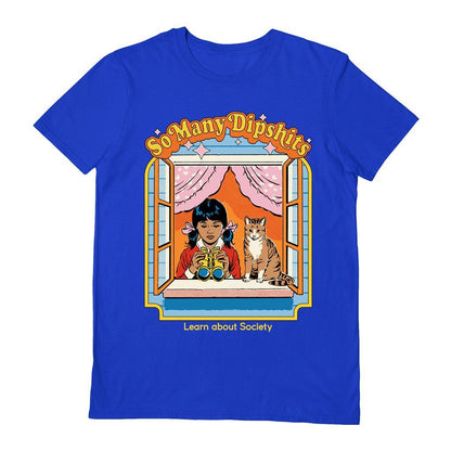 Royal Blue - Front - Steven Rhodes Unisex Adult So Many Dipshits T-Shirt