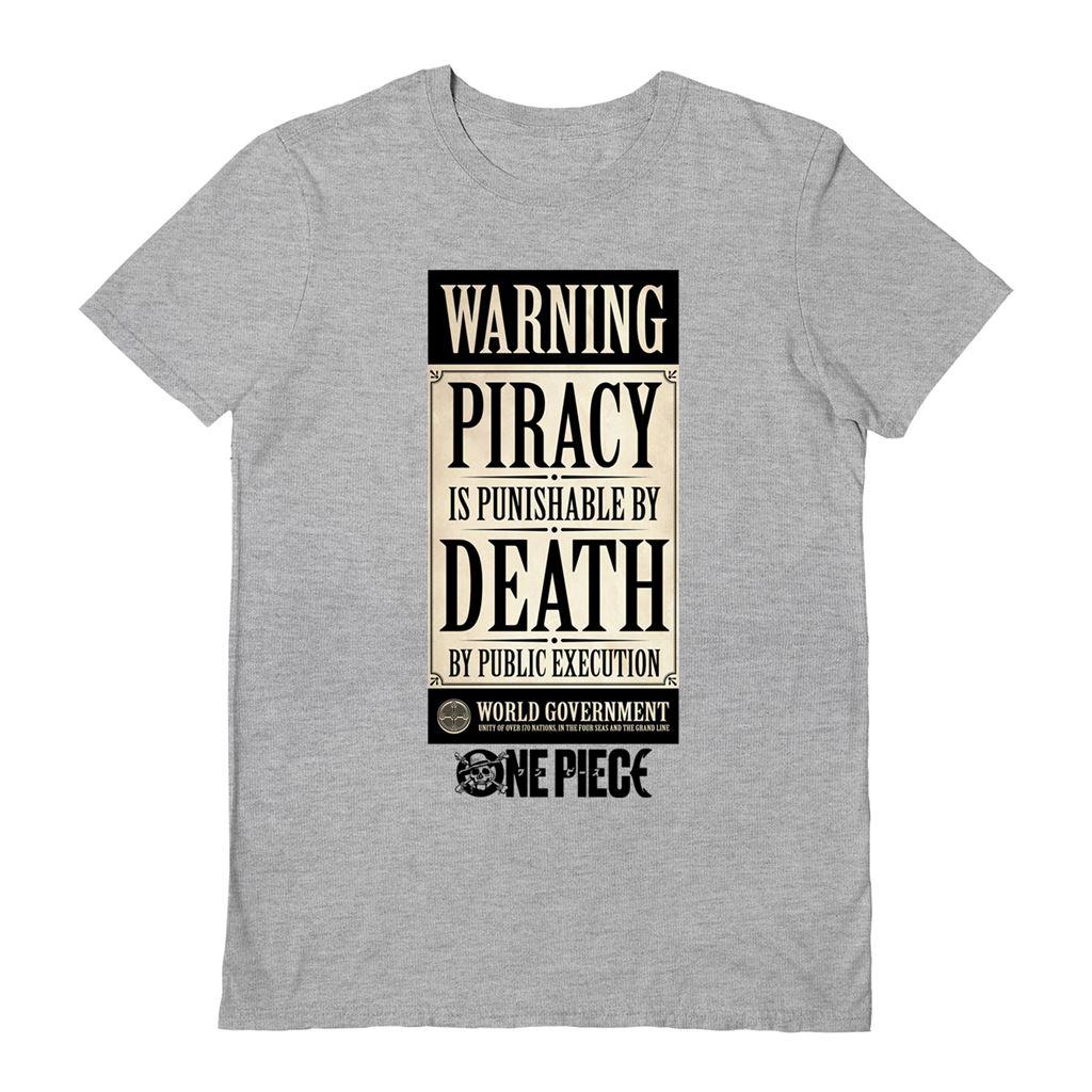 Grey-Black-Sand - Front - One Piece Live Action Unisex Adult Warning T-Shirt