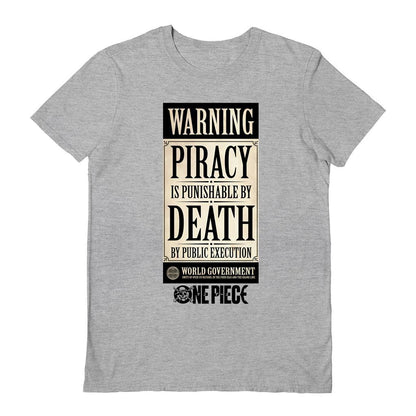 Grey-Black-Sand - Front - One Piece Live Action Unisex Adult Warning T-Shirt
