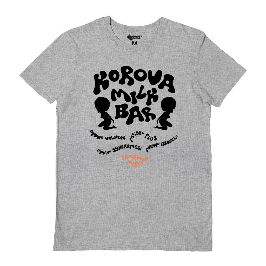 Sports Grey - Front - Clockwork Orange Unisex Adult Korova Milk Bar T-Shirt
