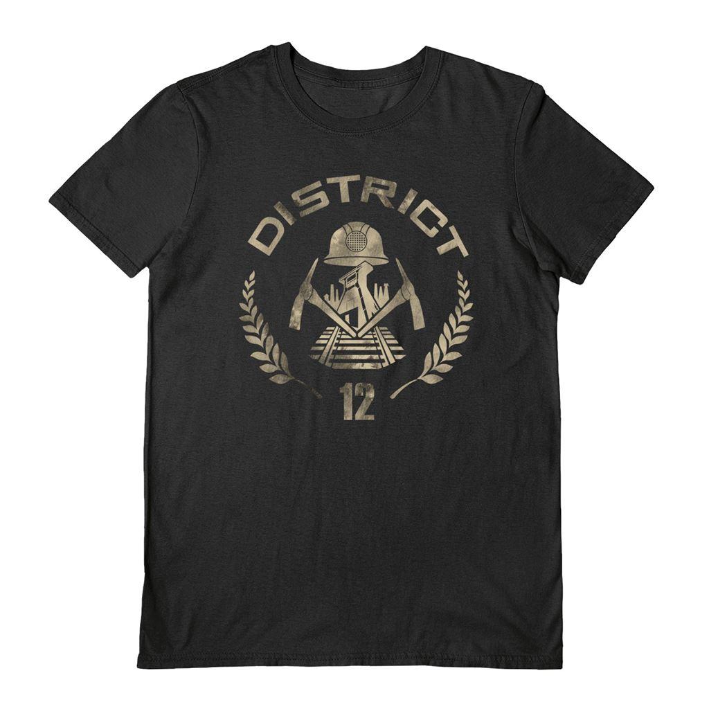 Black - Front - Hunger Games Unisex Adult District 12 T-Shirt