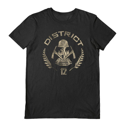 Black - Front - Hunger Games Unisex Adult District 12 T-Shirt