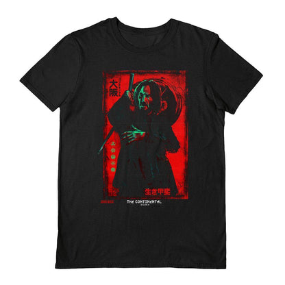 Black-Red - Front - John Wick Unisex Adult Printed T-Shirt