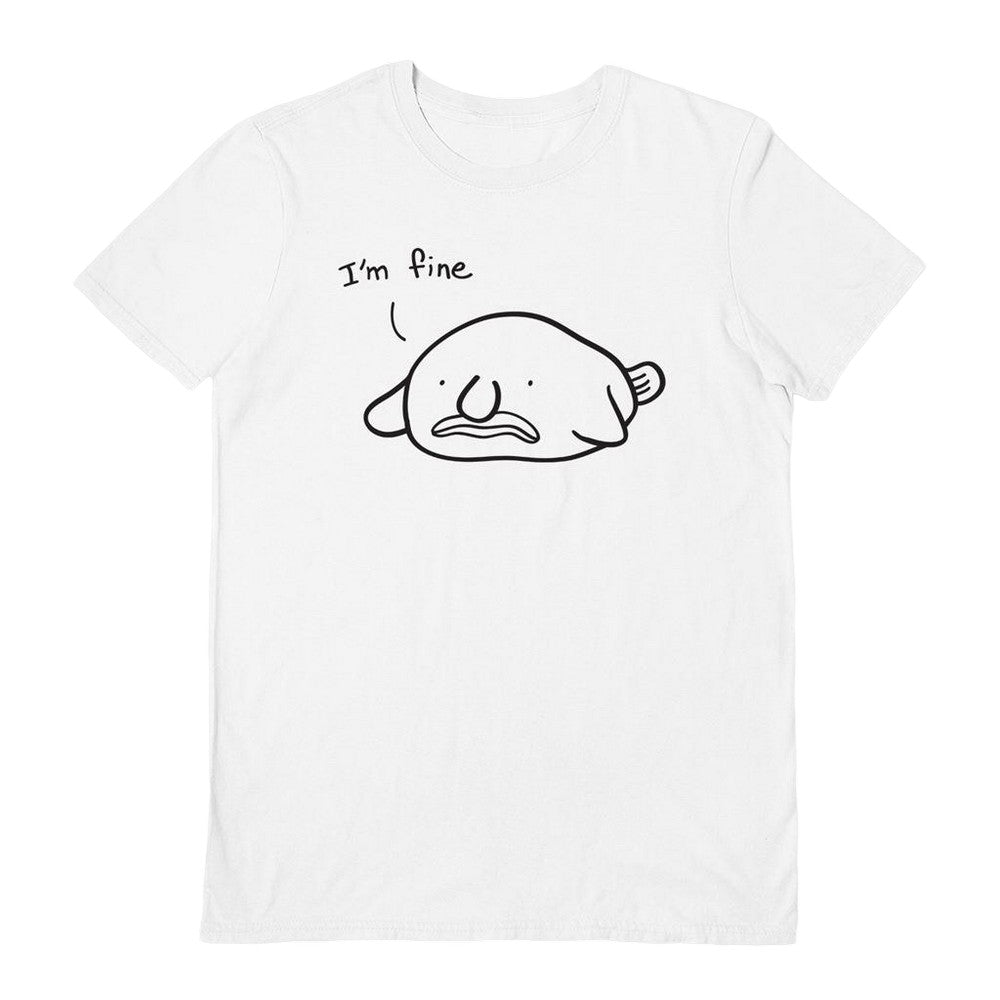 White-Black - Front - Agrimony Unisex Adult Blobfish Is Fine T-Shirt