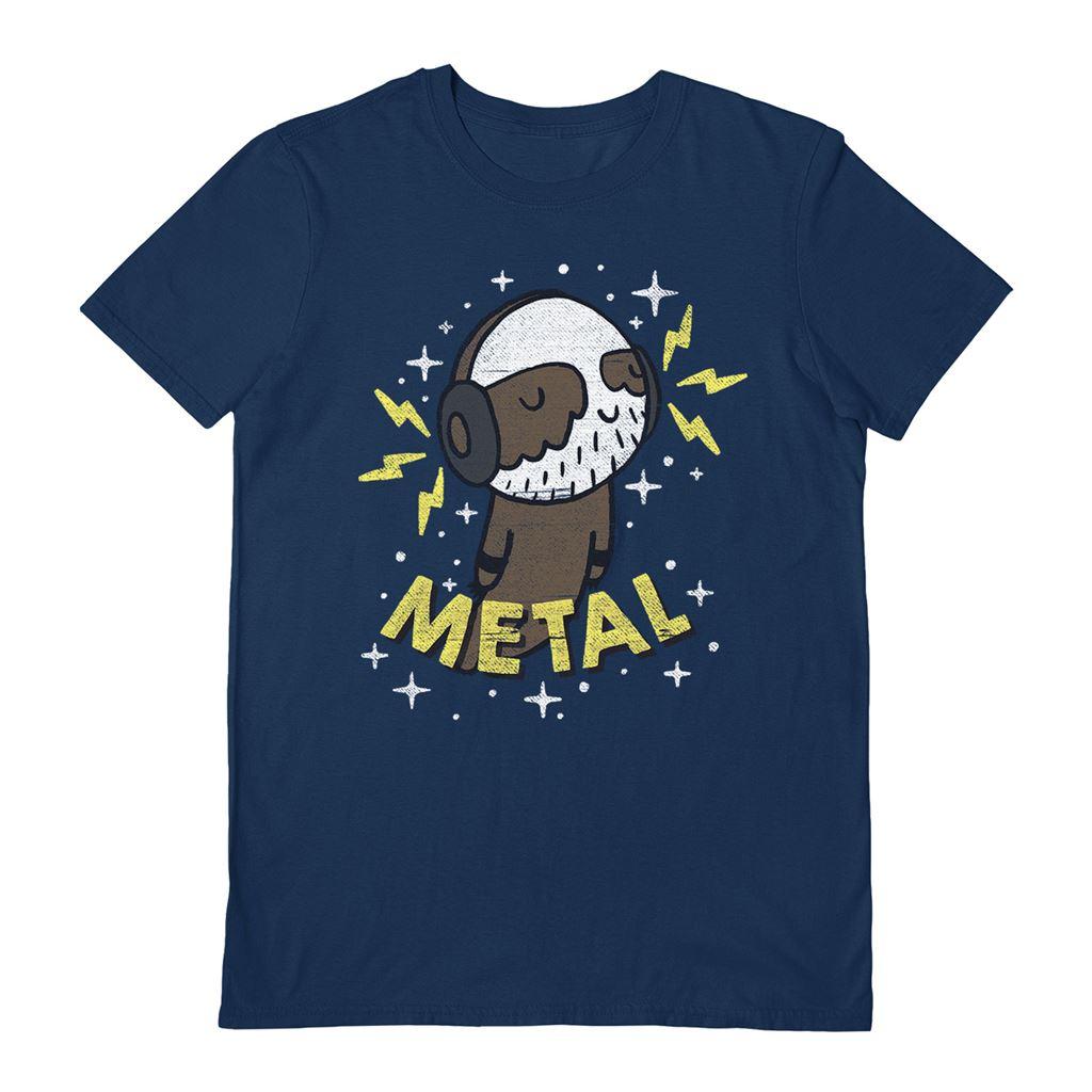 Navy Blue - Front - Beanepod Unisex Adult Metal Is My Co-Pilot T-Shirt