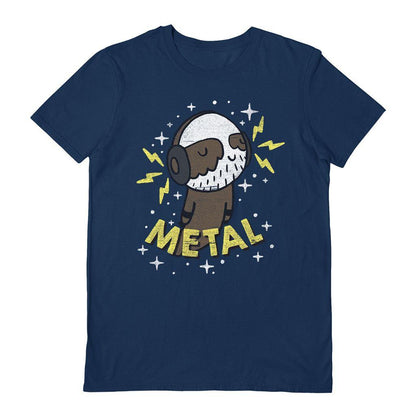 Navy Blue - Front - Beanepod Unisex Adult Metal Is My Co-Pilot T-Shirt