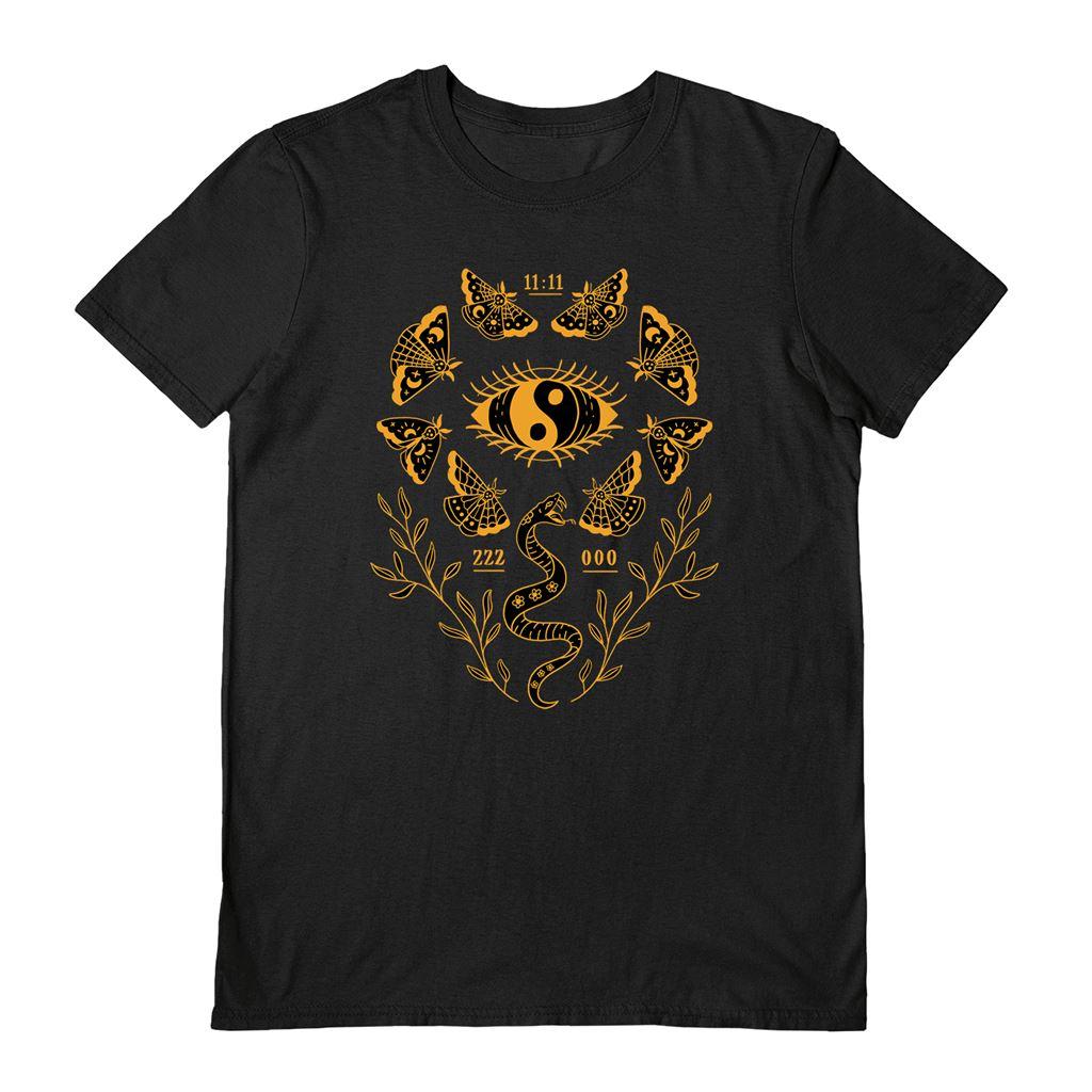 Black - Front - Letter Shoppe Unisex Adult Moth T-Shirt
