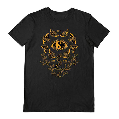 Black - Front - Letter Shoppe Unisex Adult Moth T-Shirt