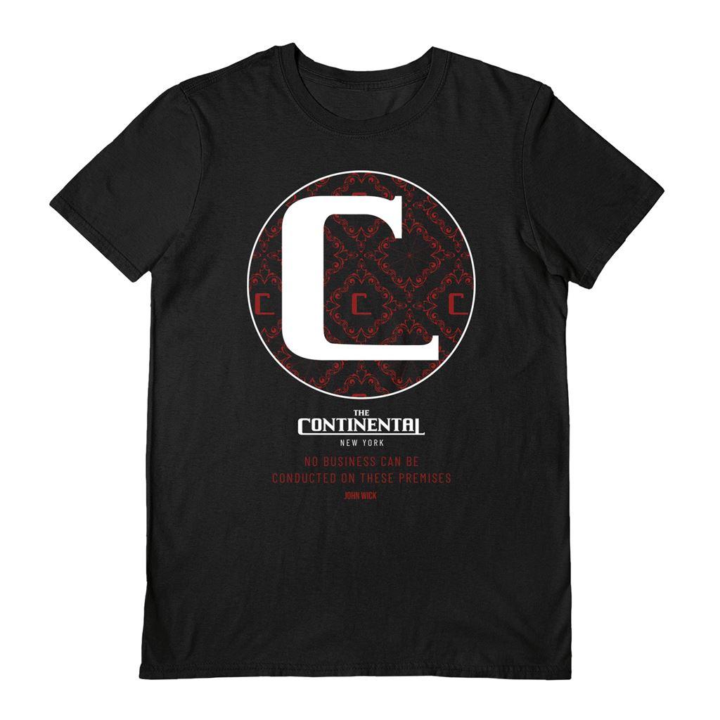 Black - Front - John Wick Unisex Adult The Continental Circle Logo T-Shirt
