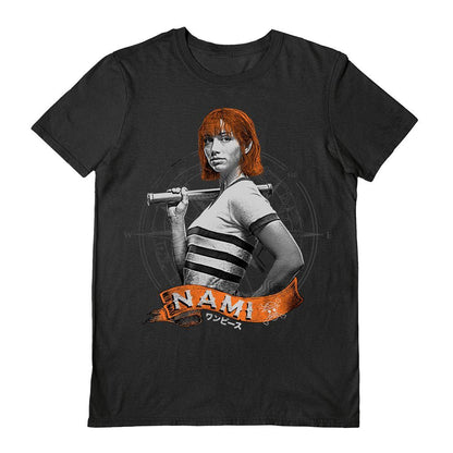Black - Front - One Piece Unisex Adult Nami T-Shirt