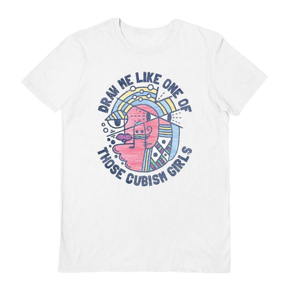 White - Front - Beanepod Unisex Adult Cubism Girls T-Shirt