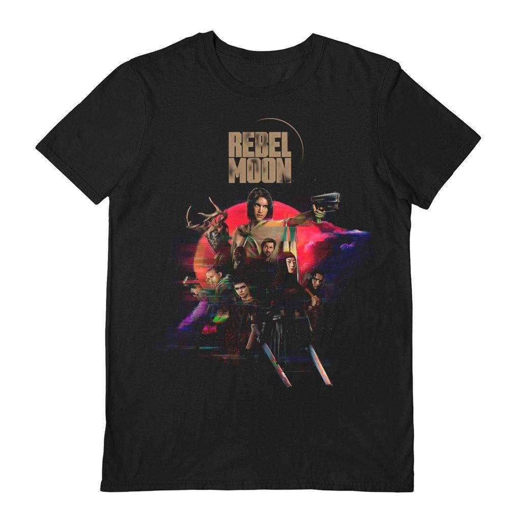 Black - Front - Rebel Moon Unisex Adult Montage T-Shirt