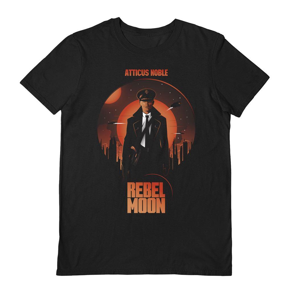 Black-Orange - Front - Rebel Moon Unisex Adult Atticus Noble T-Shirt