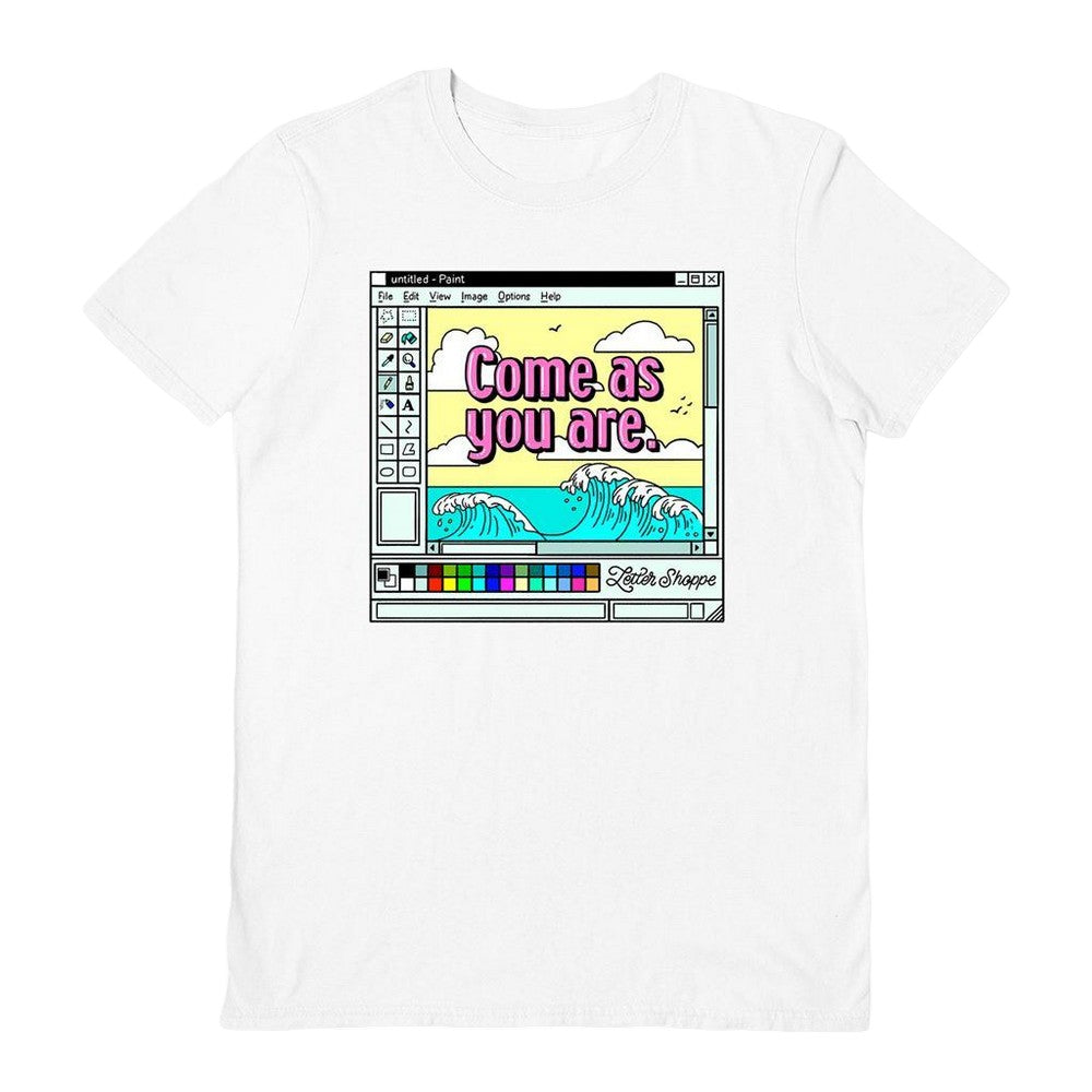 White - Front - Letter Shoppe Unisex Adult Come As You Are T-Shirt