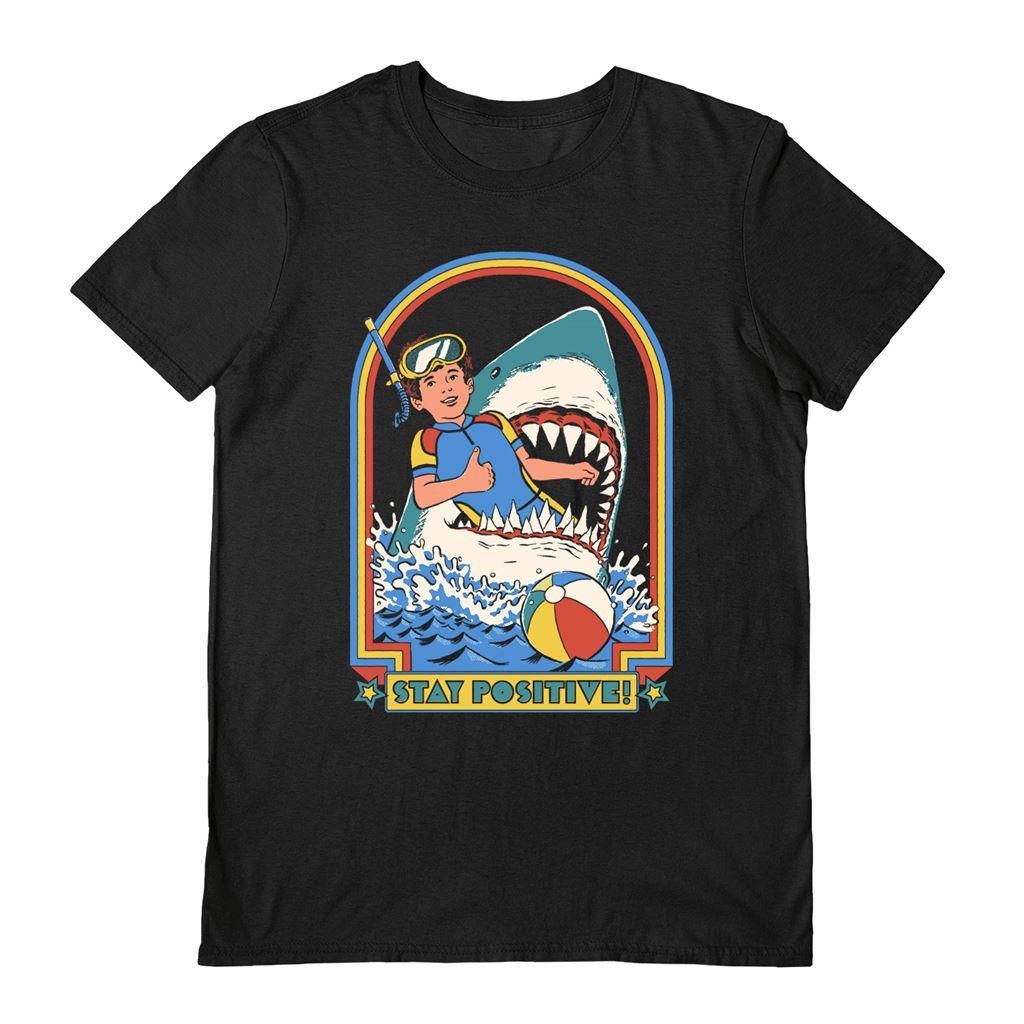 Black - Front - Steven Rhodes Unisex Adult Stay Positive T-Shirt