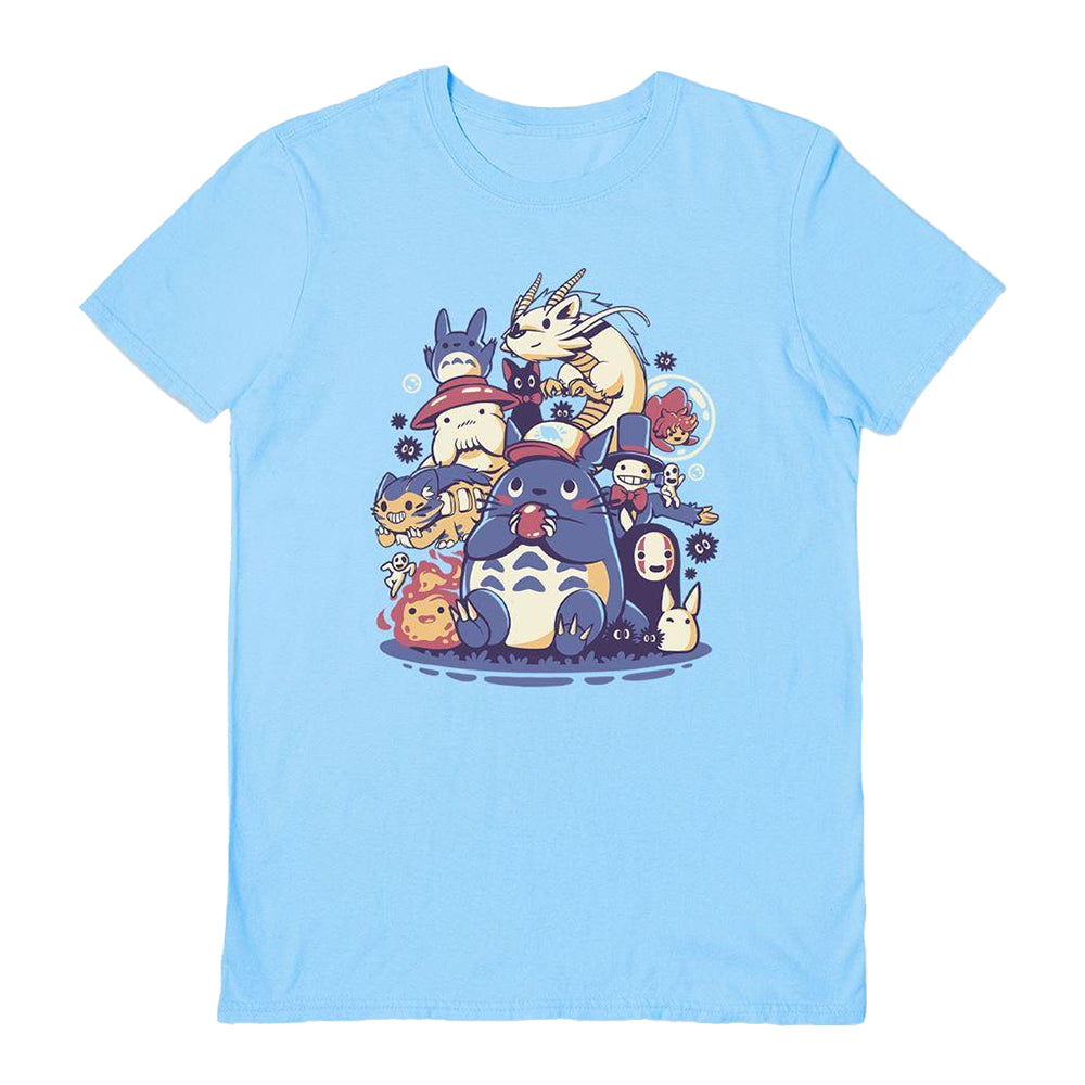 Light Blue - Front - Ilustrata Unisex Adult Creatures Spirits And Friends T-Shirt